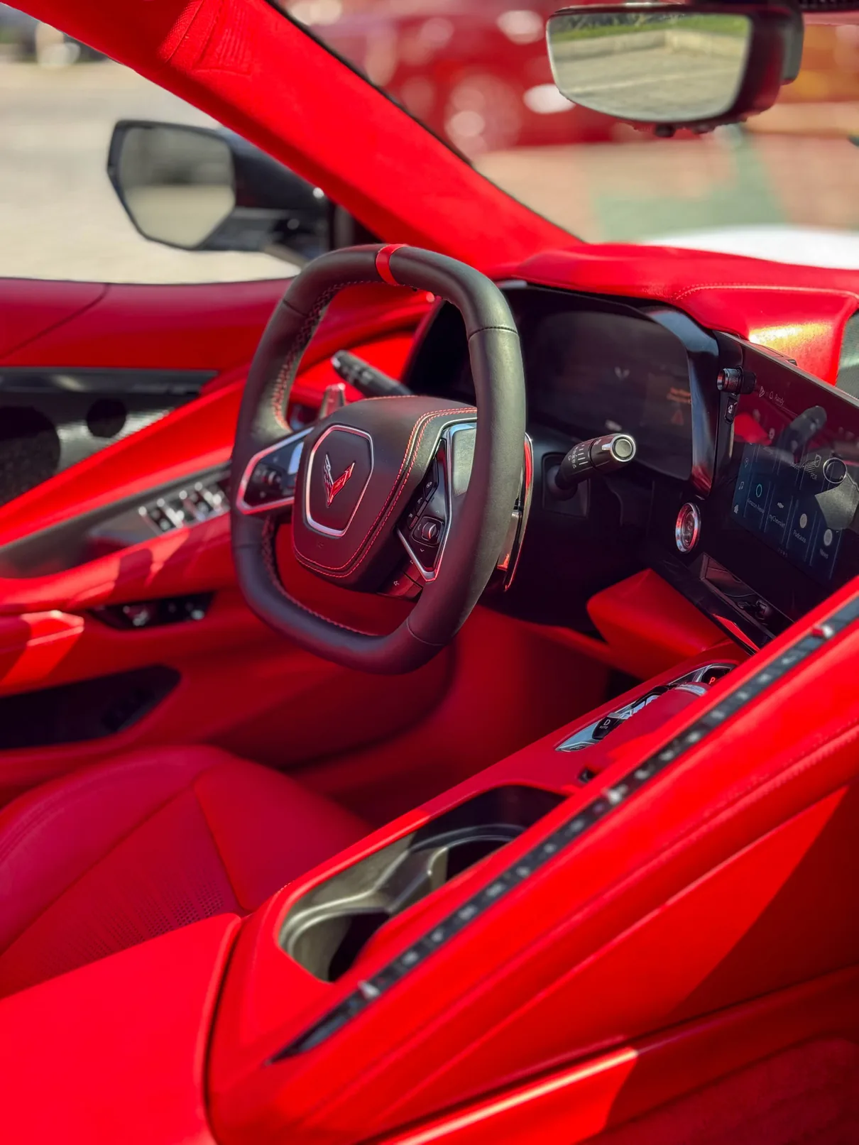 Corvette C8 White Auto Roof interior