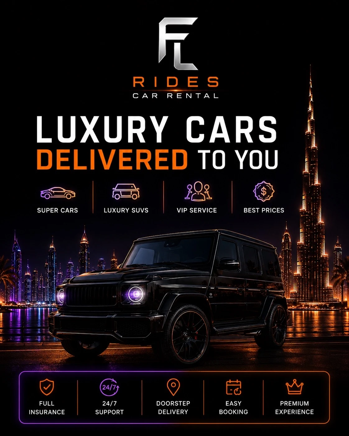 Luxury cars delivered to you